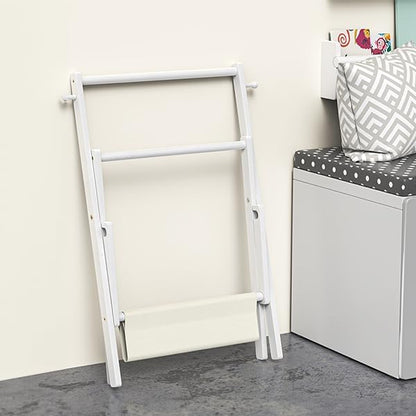 Baby Clothing Rack for Baby Shower Pets Dolls, Baby Clothes Rack with Storage Shelf & Double Rods, Toddler Clothes Rack, Mini Closet Baby Shower Rack (White)