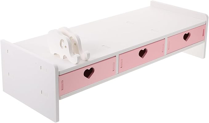 1pc Monitor Stand Monitor Table Monitor Decoration Screen Enhancement Organizer Desk Stand Stand for Desktop Monitor Riser with Organizer Conputer PVC Pink