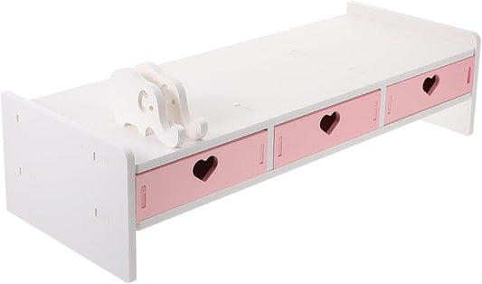 1pc Monitor Stand Monitor Table Monitor Decoration Screen Enhancement Organizer Desk Stand Stand for Desktop Monitor Riser with Organizer Conputer PVC Pink