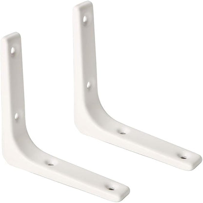 SAYAYO L Shape Wall Bracket, 4 x 4 Inch Iron Shelf Bracket DIY Floating Shelf Support, 2 PCS Bright White