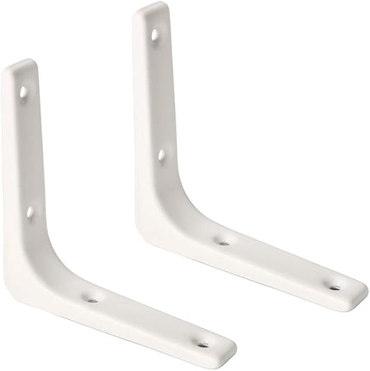 SAYAYO L Shape Wall Bracket, 4 x 4 Inch Iron Shelf Bracket DIY Floating Shelf Support, 2 PCS Bright White