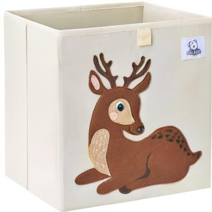 CLCROBD Foldable Animal Cube Storage Bins Fabric Toy Box/Chest/Organizer for Toddler/Kids Nursery, Playroom, 13 inch (Deer)