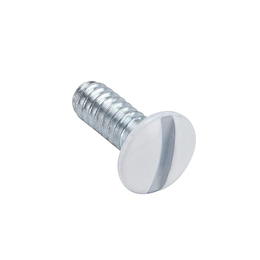 Henne Bery 3/8" Long 6-32 Thread, Oval Head Milled Slot Replacement Wall Plate Screws, 150 Pack, White