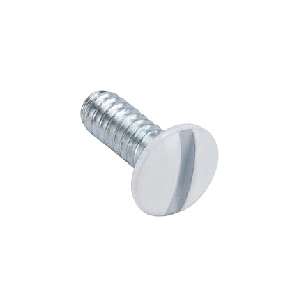 Henne Bery 3/8" Long 6-32 Thread, Oval Head Milled Slot Replacement Wall Plate Screws, 150 Pack, White