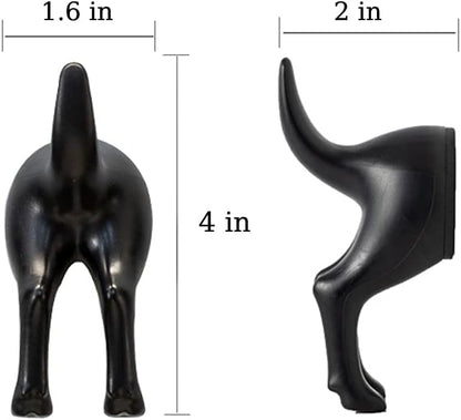 Dog Tail Hooks Set of 2, Wall Mounted Dog Butt Hook Door Hanger, Hat Coat Key Leash Towel Hanger, Key Holder for Wall Rustic Decor Pet Lovers Gifts