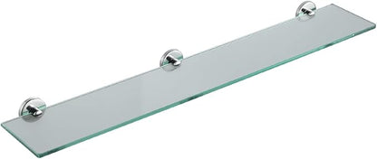 JQK Bathroom Glass Shelf Chrome, Tempered Glass Shower Storage 30 by 5 inches, 304 Stainless Steel Polished Chrome Wall Mount, TGS101L30-CH