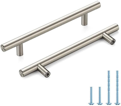 Brushed Nickel Cabinet Handles 5 Inch Hole Spacing Stainless Steel Drawer Pulls for Cabinets, Dresser, Bathroom 45 Pack