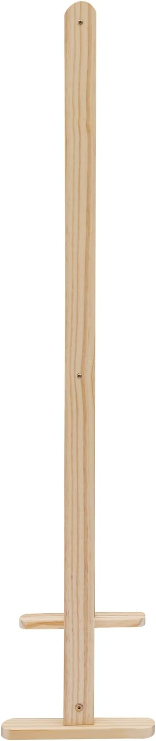 2-Tier Solid Wood Pet Clothing Display Stand, 43.3" Height Natural Log Color Garment Rack for Small Dog Cat Clothes, Adjustable Rod for Towels, Boutique Store & Home Storage Organizer
