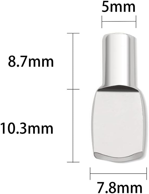 5mm Shelf Pegs Pins,60 Pieces Cabinet Furniture Spoon Shape Support Pegs for Shelves Nickel Plated