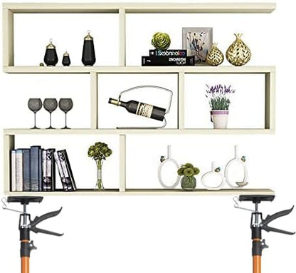 4PK Support Pole, Steel Telescopic Adjustable 3rd Hand Support System, Support Rod, Supports up to 154 lbs Construction Rods for Cabinet Jacks Cargo Bars Drywalls Extends from 49 Inch to 114 Inch
