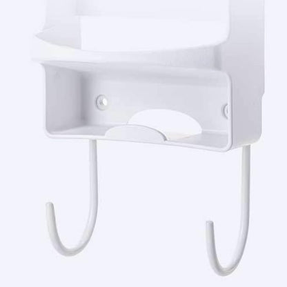 Iron Board Hanger, Wall Mounted Electric Iron Holder, Iron and Ironing Board Storage Organizer Shelf with Removable Hooks for Household Bathroom Laundry Room