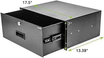 NavePoint Server Cabinet Case 19 Inch Rack Mount DJ Locking Lockable Deep Drawer with Key 4U