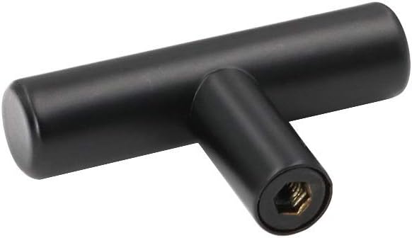 Goldenwarm 20 Pack Black Cabinet Knobs Matte Black Drawer Knobs Single Hole Cabinet Pulls Handles Door Cupboards Drawers Bedroom Furniture Handles 50mm/2in Overall Length