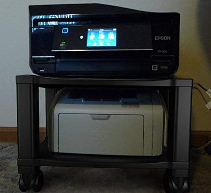 Home-Complete Printer Stand-2-Tier Under Desk Table for Fax, Scanner, Printer, Office Supplies-Compact and Mobile with Wheels for Portable Storage