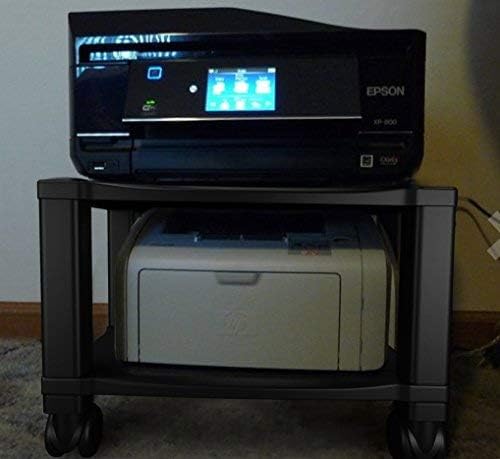 Home-Complete Printer Stand-2-Tier Under Desk Table for Fax, Scanner, Printer, Office Supplies-Compact and Mobile with Wheels for Portable Storage