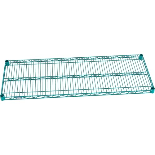 Nexel Additional Wire Shelf for Wire Shelving Units, 24" W x 48" L Poly-Green Epoxy, 800lb Capacity, NSF Approved, NEXGard Anti-Microbial Agent, Includes 1 Shelf and 4 Shelf Clips