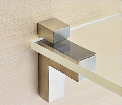 Staircase Glass Clamp Stair Brackets Holder Flat 2 Pcs or One Pair, Brushed Nickel