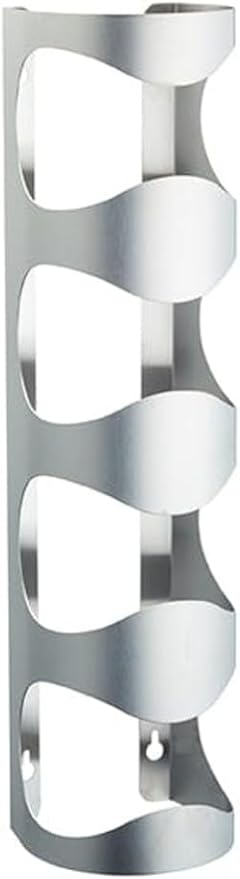 BarCraft Wall Wine Rack, Stainless Steel, 4 Bottle Holder, Silver