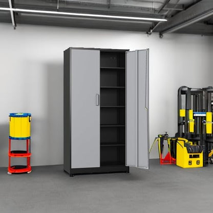 SISESOL Wide & Deep Metal Storage Cabinet with 5 Adjustable Shelf,72" Tall Garage Storage Cabinet with Lock,Metal Cabinets with Locking Doors,Lockable Steel Cabinets for Home,Office,Garage Locker