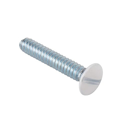 Henne Bery 3/4" Long 6-32 Thread, Oval Head Milled Slot Replacement Wall Plate Screws, 50 Pack, White