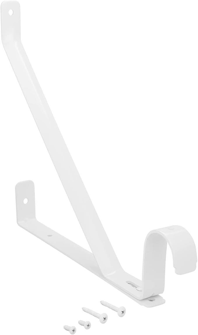 Nuk3y Heavy Duty Adjustable Shelf Rod Support Bracket (White)