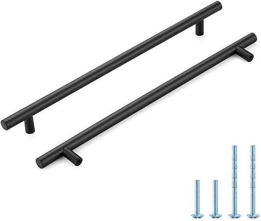 Black Cabinet Handles 10 Inch Hole Spacing Stainless Steel Drawer Pulls for Cabinets, Dresser, Bathroom 45 Pack