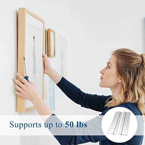 36 Pack French Cleat Hanger Headboard Wall Mounting Brackets Cleat Picture Hanger Kit Z Bar Supports with Plastic Expansion Tube Screws Silicone Dots for Picture Mirror Whiteboard (6 Inch)