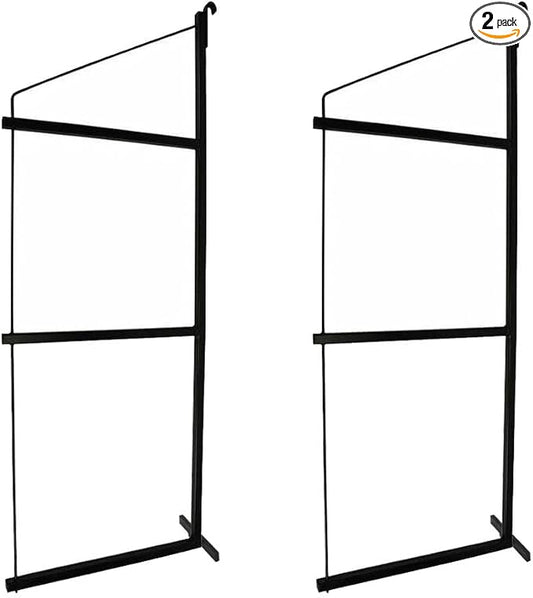 Mytee Products 2 Pack of 3 Tier Shipping Container Shelving Bracket with 18"(D) x 60"(H) - Black Powder Coated Steel Shelf Brackets for Heavy Duty Trailer Containers - Easy to Assemble & Remove