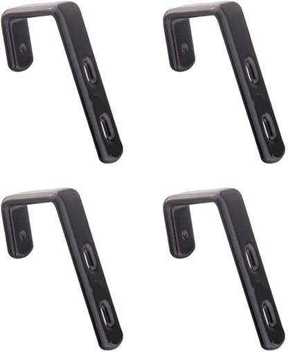 4pcs Iron Bunk Bed Ladder Brackets, PVC Coated Stainless Steel Angled Ladder Hooks Heavy Duty Hardware Utility Hook Loft Bed Hanger (Black)
