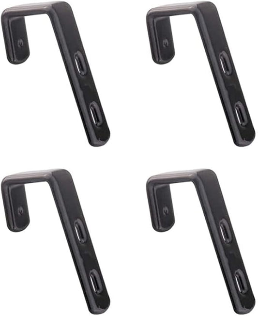 4pcs Iron Bunk Bed Ladder Brackets, PVC Coated Stainless Steel Angled Ladder Hooks Heavy Duty Hardware Utility Hook Loft Bed Hanger (Black)