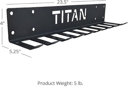 Titan Fitness 5in Depth Belt and Band Hanger, 10 Prongs, Accessory Rack for Resistance Bands, Mini Bands, Collars, Weight Belts