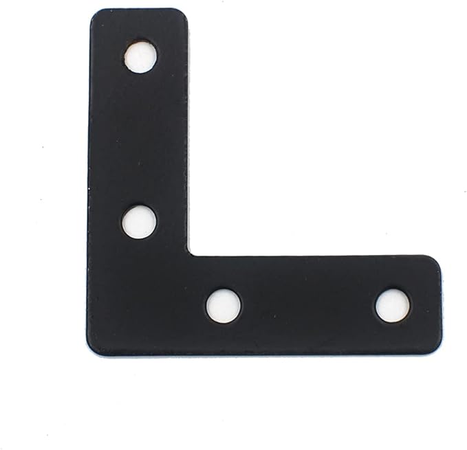DGOL 20 Packs Two Sizes 3-1/8 inch and 2 inch L Black Flat Corner Braces with Screw, Picture Photo Frame Angle Bracket
