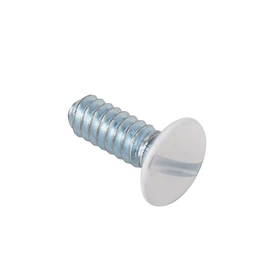 Henne Bery 3/8" Long 6-32 Thread, Oval Head Milled Slot Replacement Wall Plate Screws, 50 Pack, White