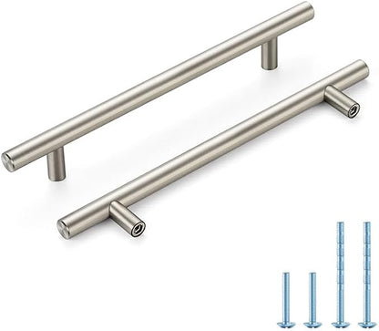 Brushed Nickel Cabinet Handles 6-1/4 Inch Hole Spacing Stainless Steel Drawer Pulls for Cabinets, Dresser, Bathroom 45 Pack