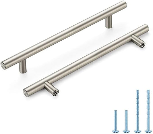 Brushed Nickel Cabinet Handles 6-1/4 Inch Hole Spacing Stainless Steel Drawer Pulls for Cabinets, Dresser, Bathroom 45 Pack
