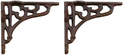 2 Antique Style Shelf Brace Wall Bracket Cast Iron Brackets Small 4 1/8" X 3 5/8