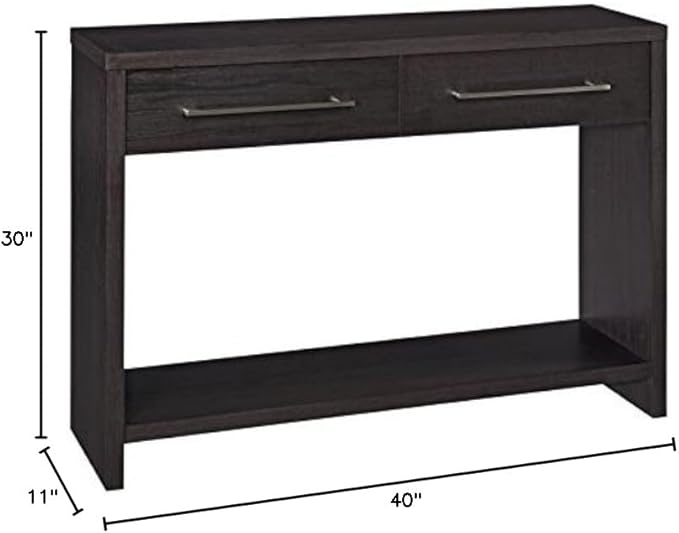 ClosetMaid 1662 Console Table with 2 Storage Drawers, Black Walnut