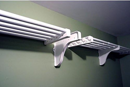 EZ Shelf-Expandable-Garage Shelf- -White- Easy to Install -Strong (up to 250 Lbs)- Wire Shelving Alternative –Wall Mounted Garage Shelf Organizer (White, 40.5"-290")