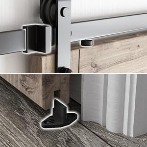 SMARTSTANDARD 5.5 Feet Heavy Duty Sturdy Sliding Barn Door Hardware Kit -Smoothly and Quietly -Easy to Install -Includes Step-by-Step Installation Instruction Fit 33" Wide Door Panel (J Shape Hanger)