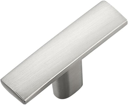 1 Pack Silver Cabinet Knobs - Curved Cabinet Pulls Brushed Nickel Knobs for Kitchen Drawer Solid Dresser Hardware 1-3/4in Length Single Hole