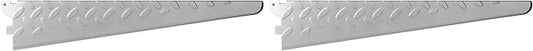Knape & Vogt John Sterling HEAVYWEIGHT Diamond Plate Shelf Support System Shelf Bracket, 14-inch, Platinum, 0202-14PM (Pack of 2)