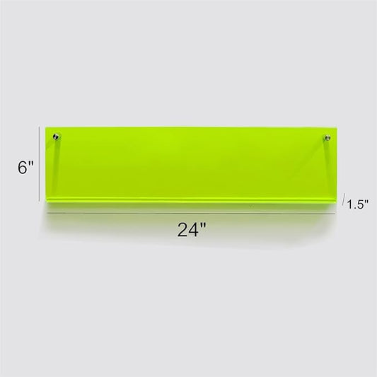 ROYALITA 2-Pack Acrylic Magazine Holder Brochure Holder, 24" Record Holder Magazine Rack, Fashion Hanging Bookshelf Literature Storage Rack for Waiting Room, Living Room, Office, Green 24 Inch
