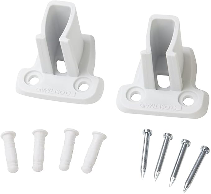 ClosetMaid 21941 Pre-Loaded 2.75-Inch Low-Profile Wall Brackets with Anchors for Wire Shelving, 250-Pack