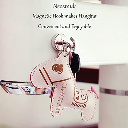 Neosmuk Magnetic Hooks, Heavy Duty 85lb+ Strong Magnet Hook for Cruise Cabins, Cruise Ship Essentials for Hanging, Metal Wall Refrigerator Hangers (Silver, 10 Pack)