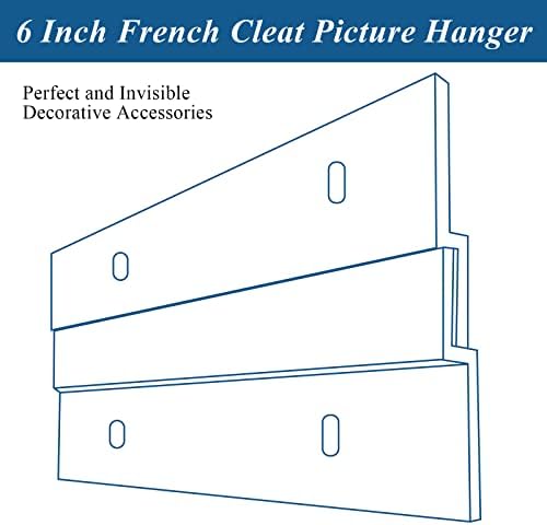 24 Pack French Cleat Hanger Headboard Wall Mounting Brackets Cleat Picture Hanger Kit Z Bar Supports with Plastic Expansion Tube Screws Silicone Dots for Picture Mirror Whiteboard (6 Inch)