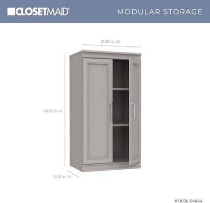 ClosetMaid Modular Storage 21.38-inch W 3-Shelf Storage Cabinet with Doors, Smoky Taupe