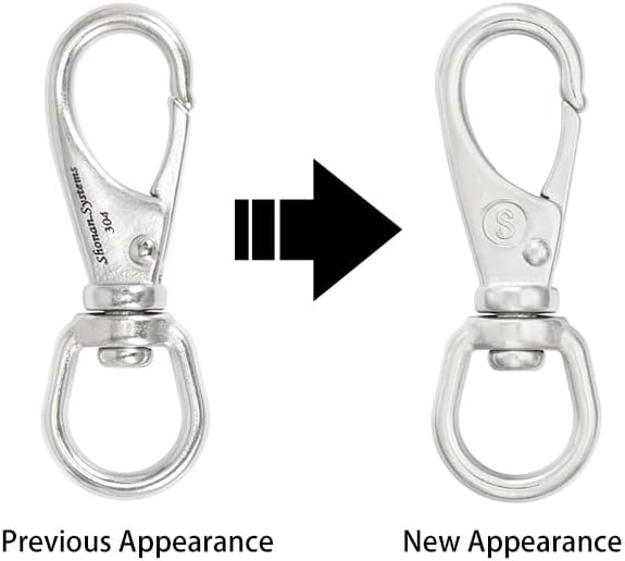 SHONAN 2.7 Inch Swivel Snap Hooks, 5 Pack Small Stainless Steel Spring Clips, Flag Pole Clips, Scuba Diving Clips Spring Hooks for Dog leashes, Keychains, Bird Feeders, Pet Chains