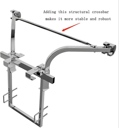 Ladder Stabilizer,Extended Ladder Stabilizer Accessory for Roof Gutter Guard＆Wall,Ladder Stand-Off Heavy Duty Steel Wing Span/Wall Ladder Standoff with Non-Slip Rubber Bottom pad(Silver Gray-Steel)