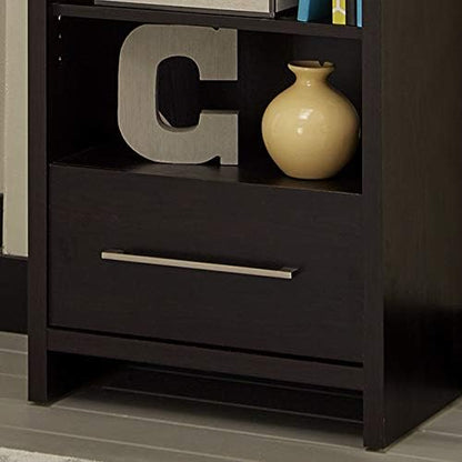ClosetMaid 1661 Media Storage Tower Bookcase with Drawer Black Walnut