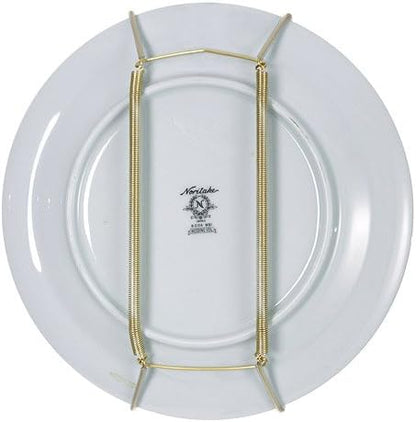 Rocky Mountain Goods Plate Hanger for Wall and Mounting Hardware - Fits Decorative Plates and platters - Heavy Duty Polished Brass - Vinyl Non Scratch Hooks - Includes Wall Mount kit (11" - 18")